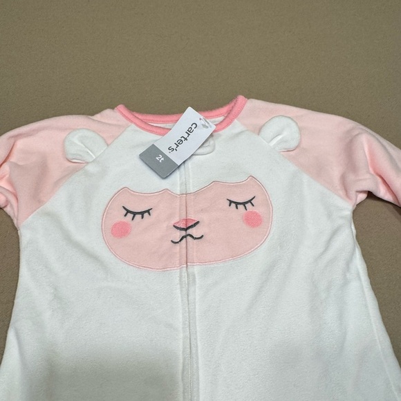 NWT Carter's Pink and White Footies with Polka Dots - Picture 2 of 3